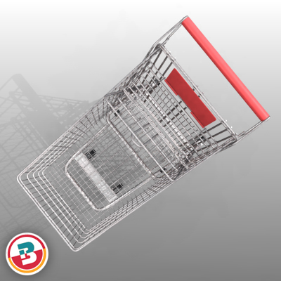 3D Model of Grocery Store Shopping Cart - 3D Render 7